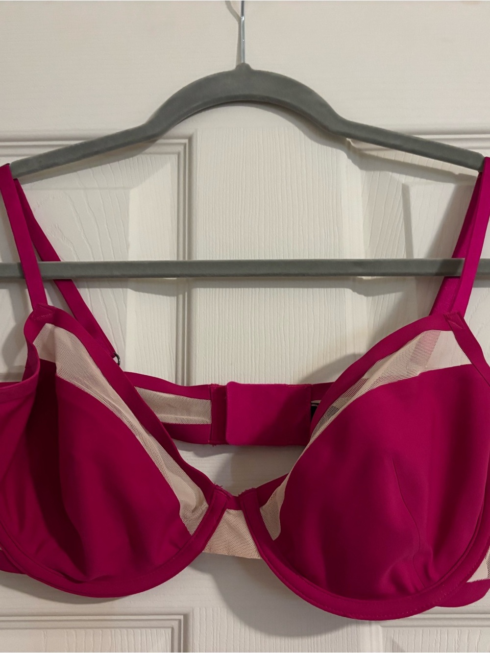 Victoria’s Secret Demi Fuchsia Underwire Bra with Sheer Insets
